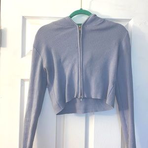 Brandy Melville Arden Zip up hoodie/ sweatshirt light blue